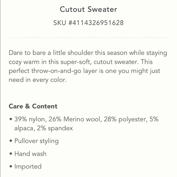 [NWoT] 🌟NEW Anthropologie Cutout Beary Sweater - Picture 16 of 16